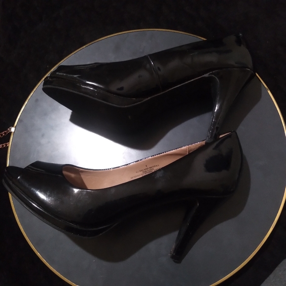 ⭐️ Merona open toe black pumps size 8 - Picture 4 of 6